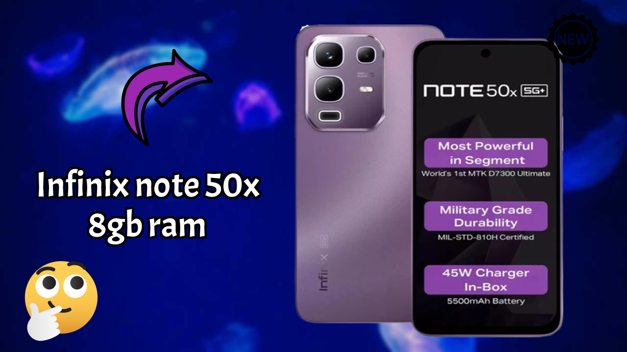 Infinix Note 50X 8GB RAM Camera Quality: 8 MP Front Camera Selfie